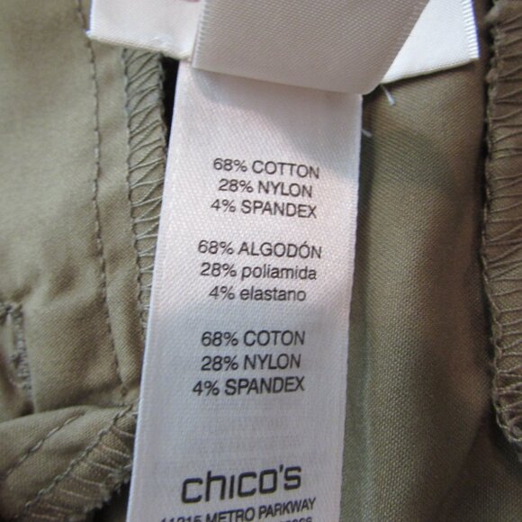 Chico's Olive Green Cotton/Nylon Pants Size 2P (Size 12 petite) - Picture 3 of 15